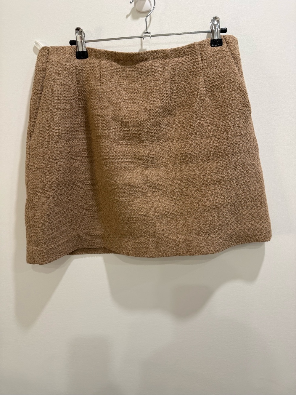 Babaton Camel Textured Mini Skirt